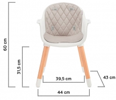 Дитячий стільчик для годування Kinderkraft Sienna Gray